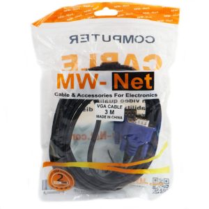کابل mw-net vga 3m – به طور کلی کابل vga مدل mw-net دارای 15 عدد پین و به صورت 3 ردیفی است.