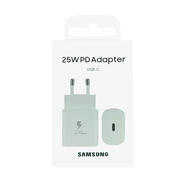 شارژر اورجینال samsung مدل 2پین 25w سفید note10