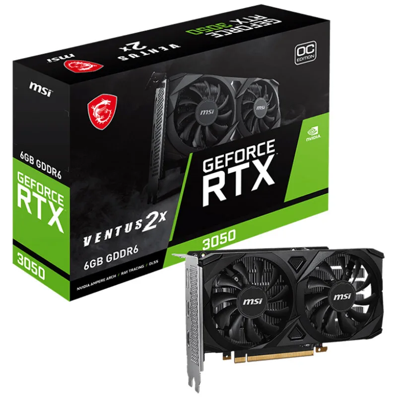کارت گرافیک MSI GeForce RTX 3050 VENTUS 2X OC 6GB GDDR6 96Bit کارت گرافیک MSI GeForce RTX 3050 VENTUS 2X OC 6GB GDDR6 96Bit