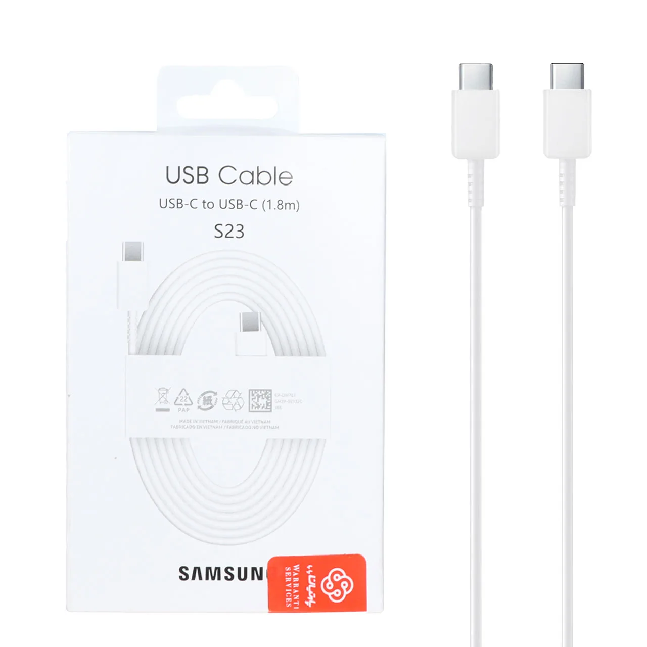 کابل شارژ اورجینال 1.8 متری فست و Samsung Type-C to Type-C PD مدل S23