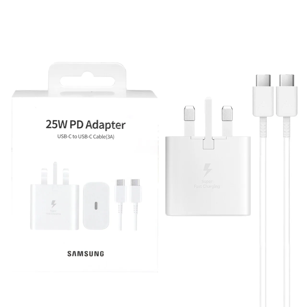 شارژر سه پین فست SAMSUNG Type-C مدل EP-TA800 25W باکابل شارژ شارژر سه پین فست SAMSUNG Type-C مدل EP-TA800 25W باکابل شارژ